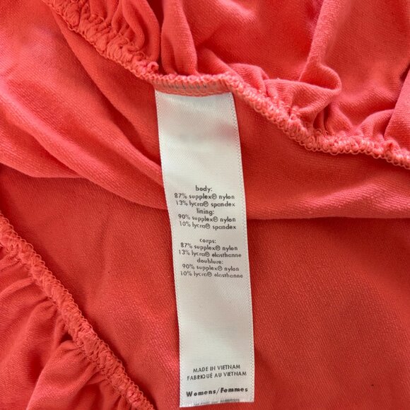 Lucy Power Ruched Coral Tank Top, Size M – Built-In Bra, Activewear - Picture 8 of 8